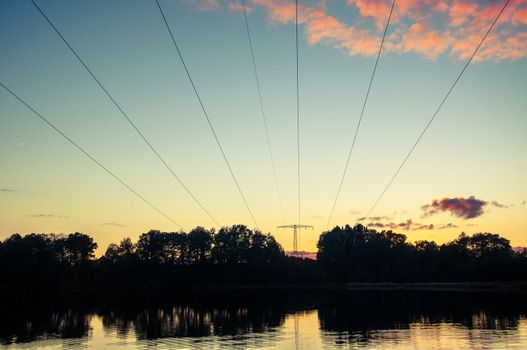 An image of amazing sunset at the lake