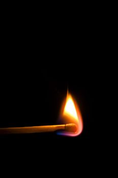 An image of firing match on black background