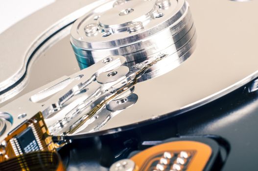An image of hard drive close up
