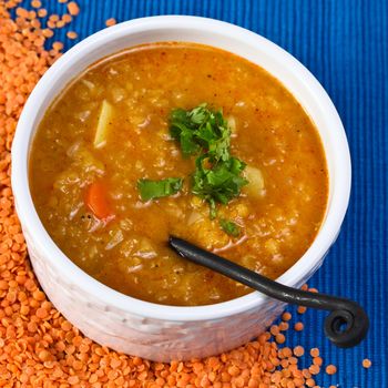 Red lentil organic soup