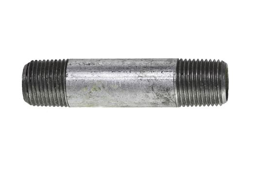 Metal pipe on white background