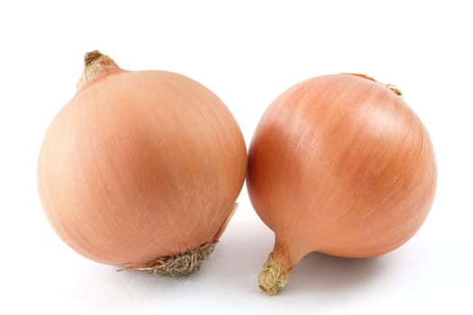  Two onions - isolated on white background

