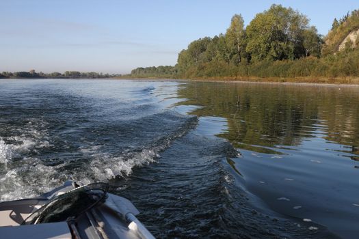 A trip on the river in a motor boat