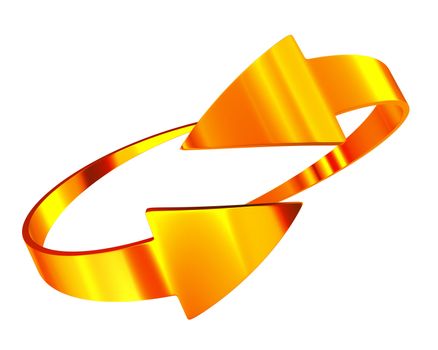 two arrow on white background. Isolated 3D image