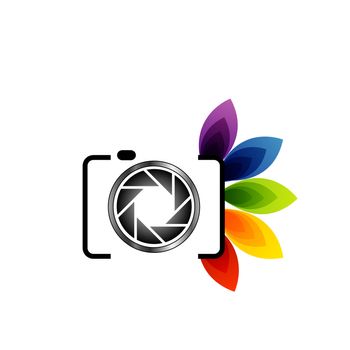 Photography logo with colorful leaves