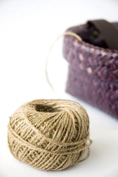 hemp rope with basket background