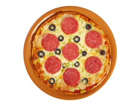 home pizza  Pepperoni.Closeup 