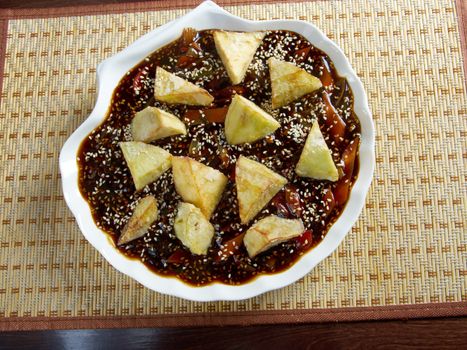 eggplants soya sauce.chinese cuisine 