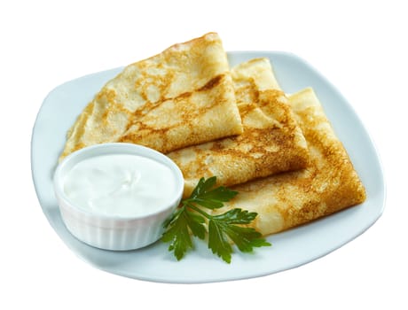 Tasty pancakes. isolated on white background.