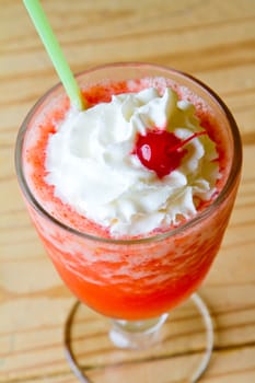 Mixed tropical drinks at a Mexican restaurant.