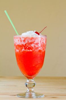 Mixed tropical drinks at a Mexican restaurant.