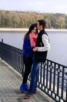 Loving couple at the lake