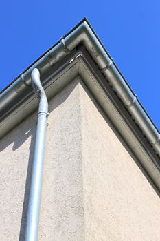 roof gutters on a house for a flow of rainwater