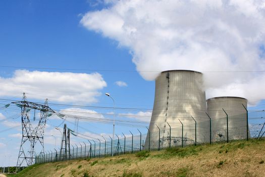 nuclear power plant in operation for production of electrical energy