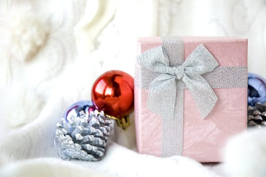 special gift box with christmas ornament