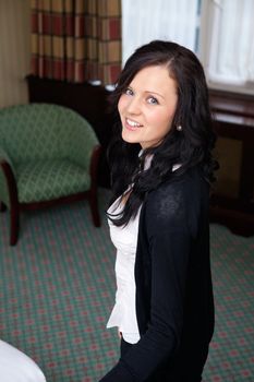 Portrait of pretty female smiling