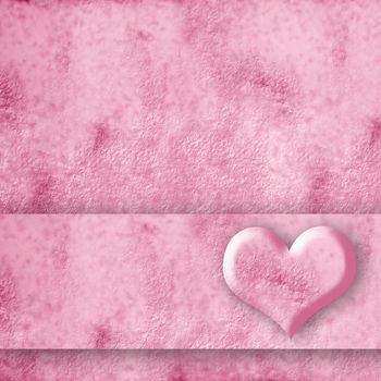 pink square card with a heart