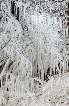 Huge icicles as winter weather grips the UK