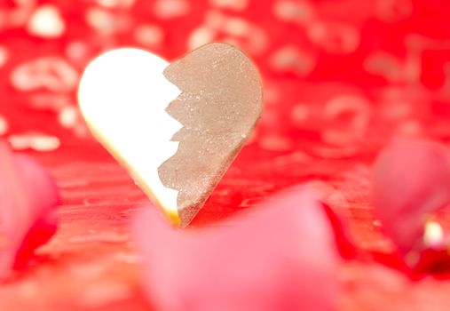 Valentine's image of a half white, half dark chocolate shaped heart