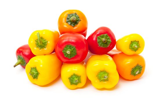 Heap Fresh Bell Peppers on white background