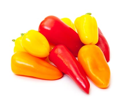 Heap Fresh Bell Peppers on white background