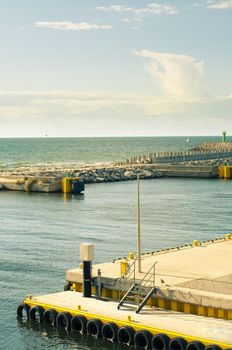 An image of harbor in Kolobrzeg. Poland