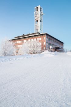 Architecture Kiruna City Hall at dusk twilight Sweden 