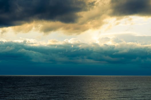 An image of storm clouds over the sea