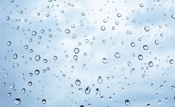 An image of raindrops on the window