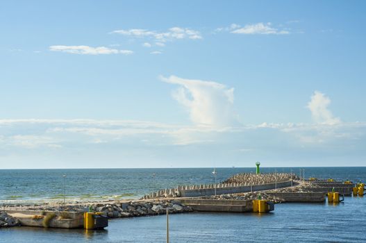 An image of harbor in Kolobrzeg. Poland