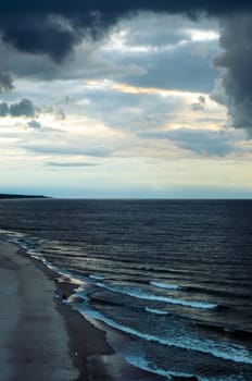 An image of storm clouds over the sea
