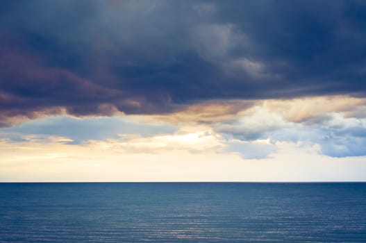An image of storm clouds over the sea