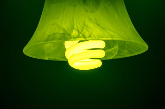 An image of light buln on black background