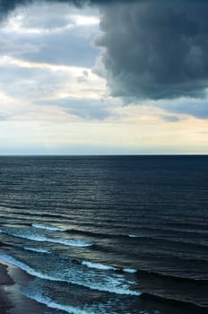 An image of storm clouds over the sea