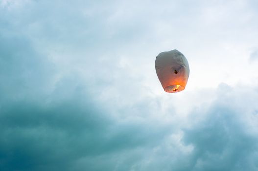 An image of hot air balloon over the sea