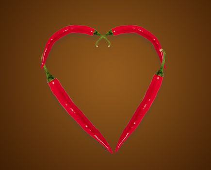 An image of heart shaped chilli pepper