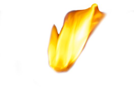 An image of yellow flame isolated on white