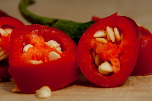 An image of sliced red chilli pepper