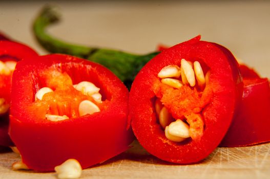 An image of sliced red chilli pepper
