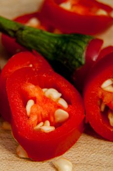 An image of sliced red chilli pepper