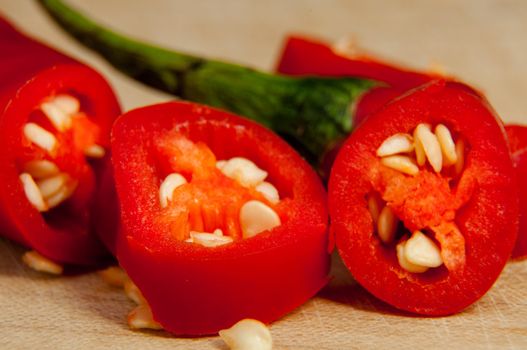 An image of sliced red chilli pepper