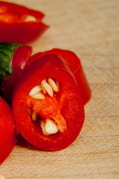 An image of sliced red chilli pepper