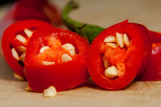 An image of sliced red chilli pepper