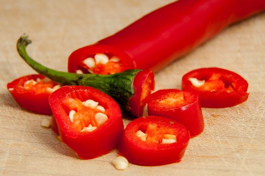 An image of sliced red chilli pepper