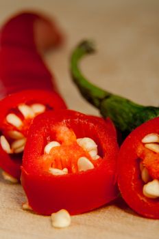 An image of sliced red chilli pepper