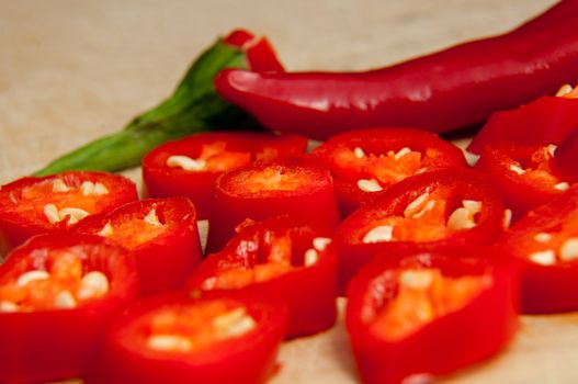 An image of sliced red chilli pepper