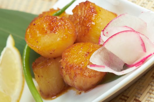 Baked scallops. traditional japanese food