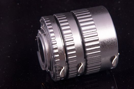 An image of macro lens isolated on black