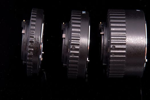 An image of macro lens isolated on black