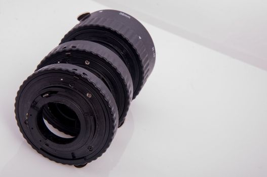 An image of macro lens isolated on black